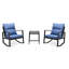 Ensemble de chaises bistro d'extérieur avec coussin bleu pour terrasse