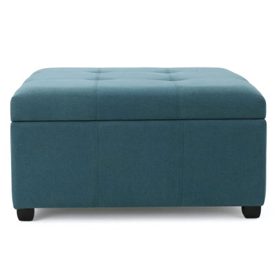 Dark Teal Tufted Square Storage Ottoman - Furniture | Gift Idea
