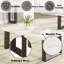 Table basse blanche avec plateau en marbre naturel et finition espresso