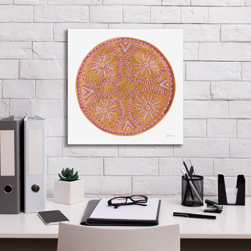 Bungalow Rose «Mustard Mandala» par Yvette St. Amant, art mural sur toile, 12 po x 12 po, H 18 po x l 18 po x P 0,75 po