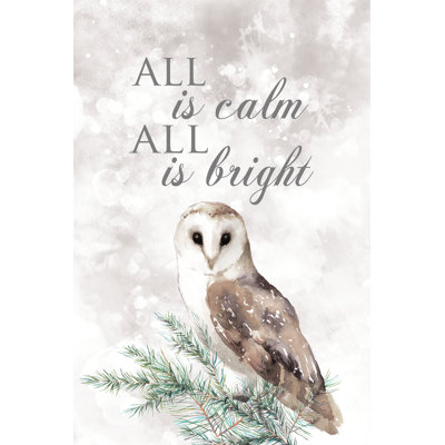 All Is Calm Owl - Wrapped Canvas Print
