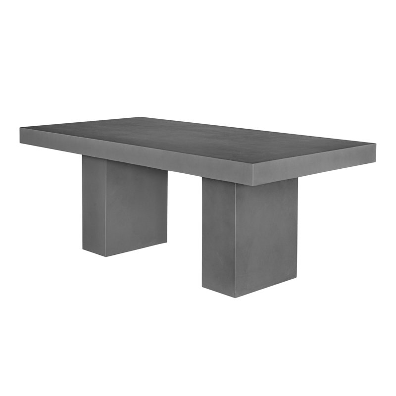Shaye Rectangular Concrete and Fiber Dining Table
