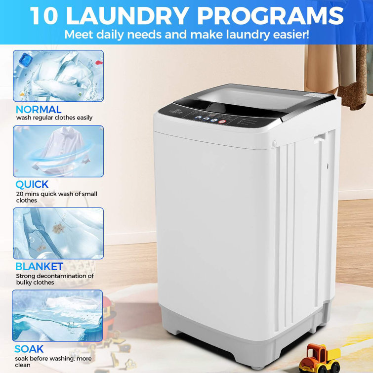ZENY™ Portable Full-Automatic Washing Machine with 10 Programs 8 Water  Levels 8lbs Capacity