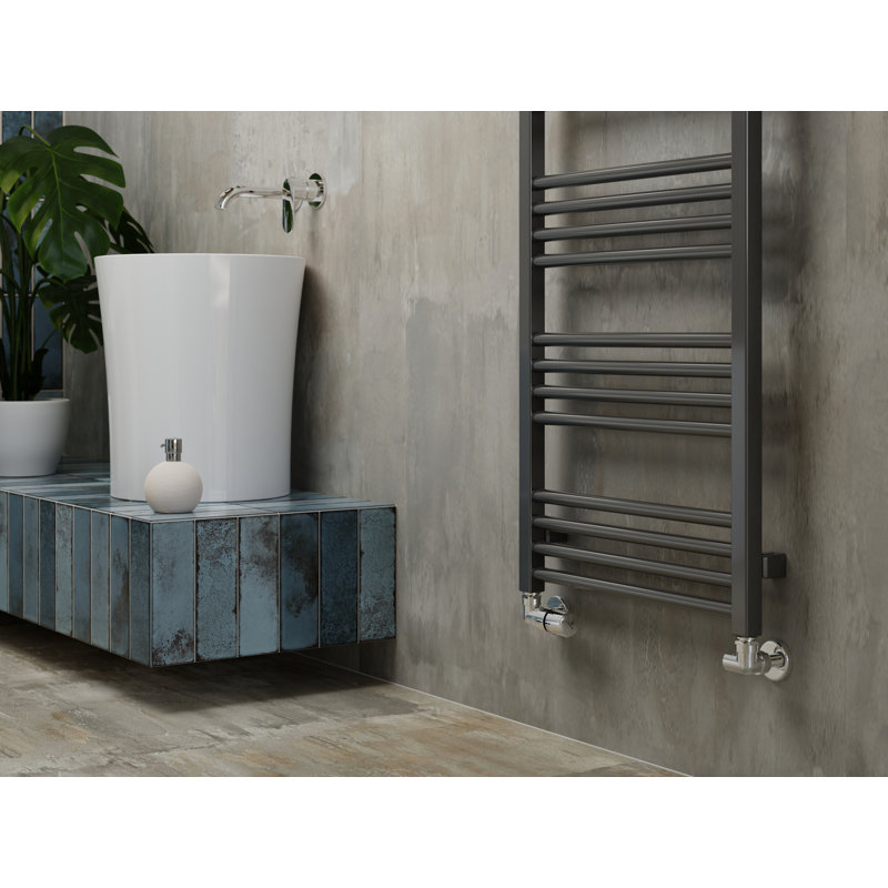 Fiona Heated Towel Rail, Grey, 138cm H  x 50cm W x 7.2cm D
