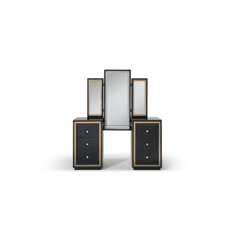 Vanity With Mirror, Black