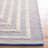 Natura Flat Weave Wool/Cotton Striped Rug in Ivory/Blue-1492112519