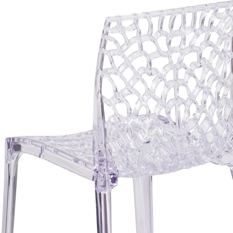 Amelia Transparent Artistic Pattern Stacking Side Chair Set