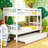 Twin Over Twin Solid Wood Bunk Bed With Trundle&Ladder, Convertible Into Twin Size Beds-2050400550
