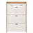 Two Drawers, Three-Fold Doors, Large Storage Shoe Cabinet, White-563239252