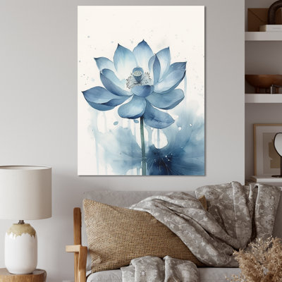 Timeless Lotus Saphire sur toile