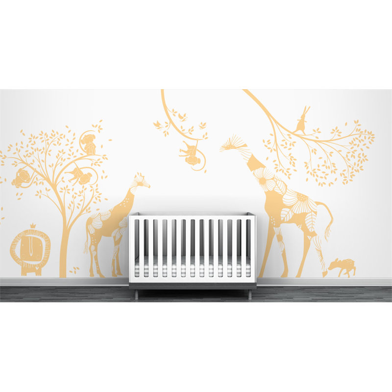Décalcomanie murale jungle baby, Jaune clair