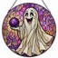 Vitrail en verre coloré 12 "H Ghost