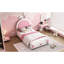 Lit plateforme simple avec tête de lit en forme de lapin - et mignon choix de tailles blanches et roses
