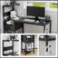 Bureau d'ordinateur avec prise de courant et tablettes de rangement, table d'écriture avec ports USB, station de travail pour bureau personnel-41921862