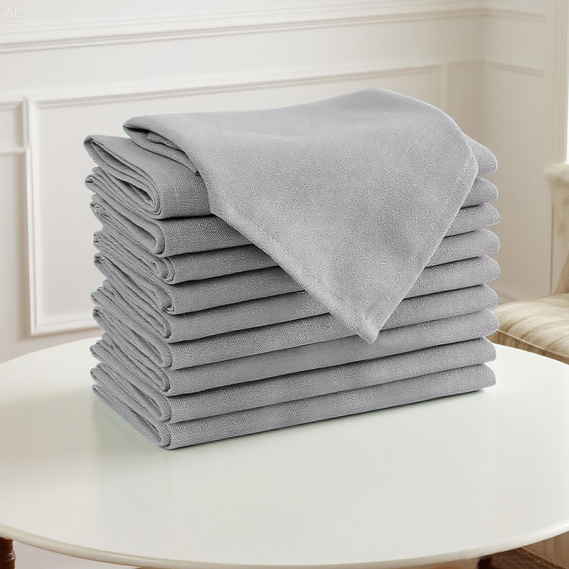 Ensemble de 12 serviettes de table en lin texturé en lin (18 po x 18 po) imperméables, très douces, épaisses, réutilisables et durables avec bords ourlés pour les mariages et pour un usage quotidien