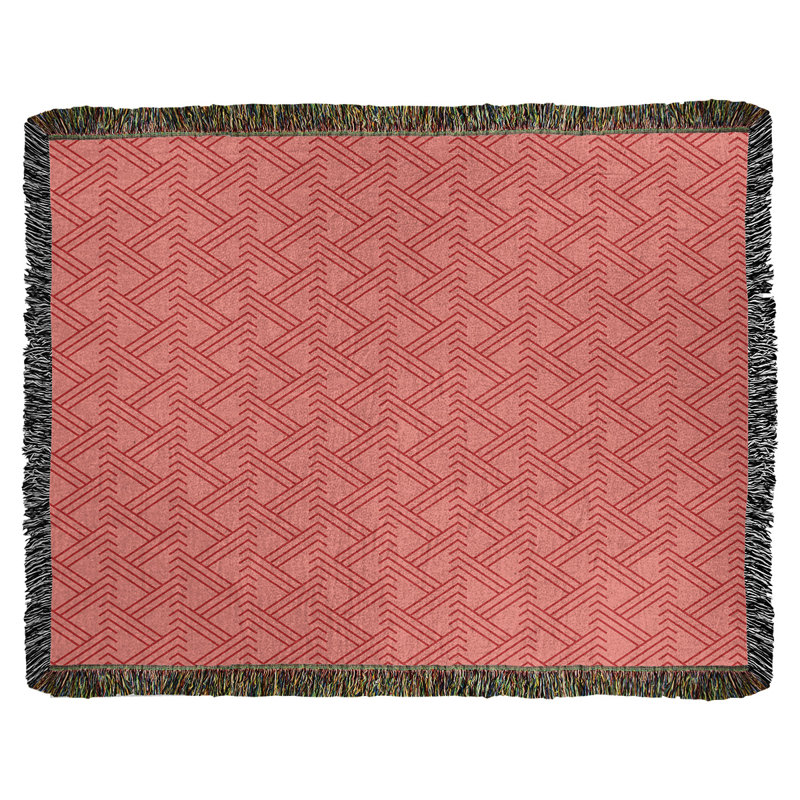 Patricia Geoffrey Hand Woven Throw Blanket, 37" W x 52" L, Cherry
