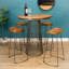 LaGrange Mango Round Wood Top Dining Table with Steel Base