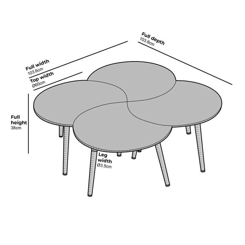 Algodones Solid Wood Three Leg Coffee Table
