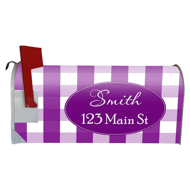 Housse de boîte aux lettres à carreaux personnalisée, Mauve