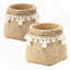 Ensemble de 2 pots à fleurs en ciment bruns 6,5 po x 6,5 po x 6 po