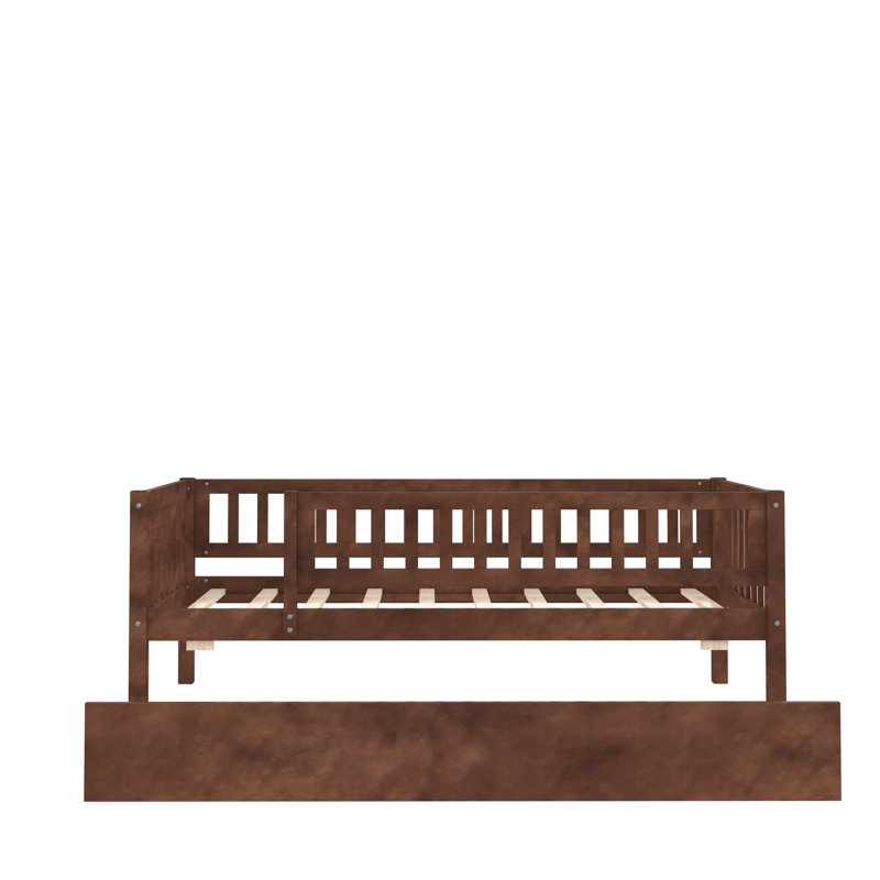 Miesner Kids Twin Daybed with Trundle, Walnut