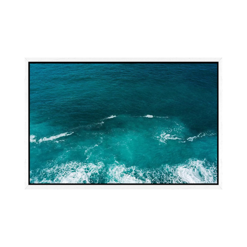 Amalfi Coast Water XXI by Bethany Young - Print on Canvas, White Framed, 45.72cm H x 66.04cm W x 3.81cm D