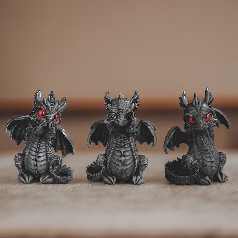 3-PC Set 5.5"H Dragon No Evils Figurine