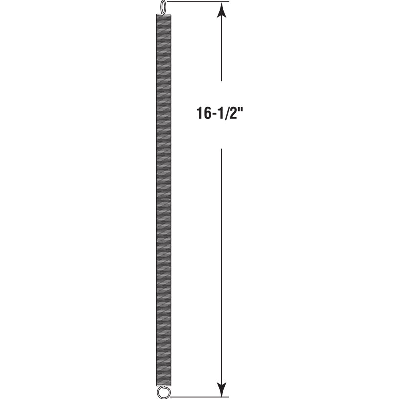 Wood Screen Door Closer Extension Spring, Spring Steel Construction, Nickel-Plated Finish, Closed Double Loop (Single Pack)