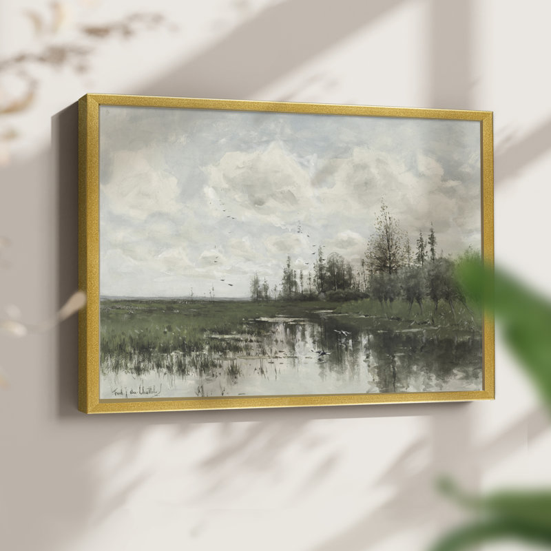Paysages rétro-CDxx - reproduction encadrée - réversible, H 11 po x l 14 po