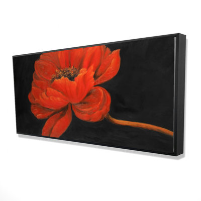 Red Petal Flower Print On Canvas