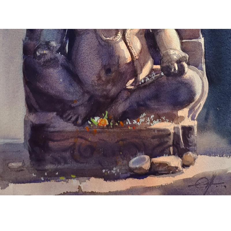 Lord Ganesha | Aquarelle par Achintya Hazra