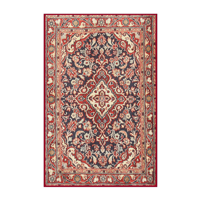 Tapis rouge / brun / beige Affan, Rectangle de 5 pi x 8 pi