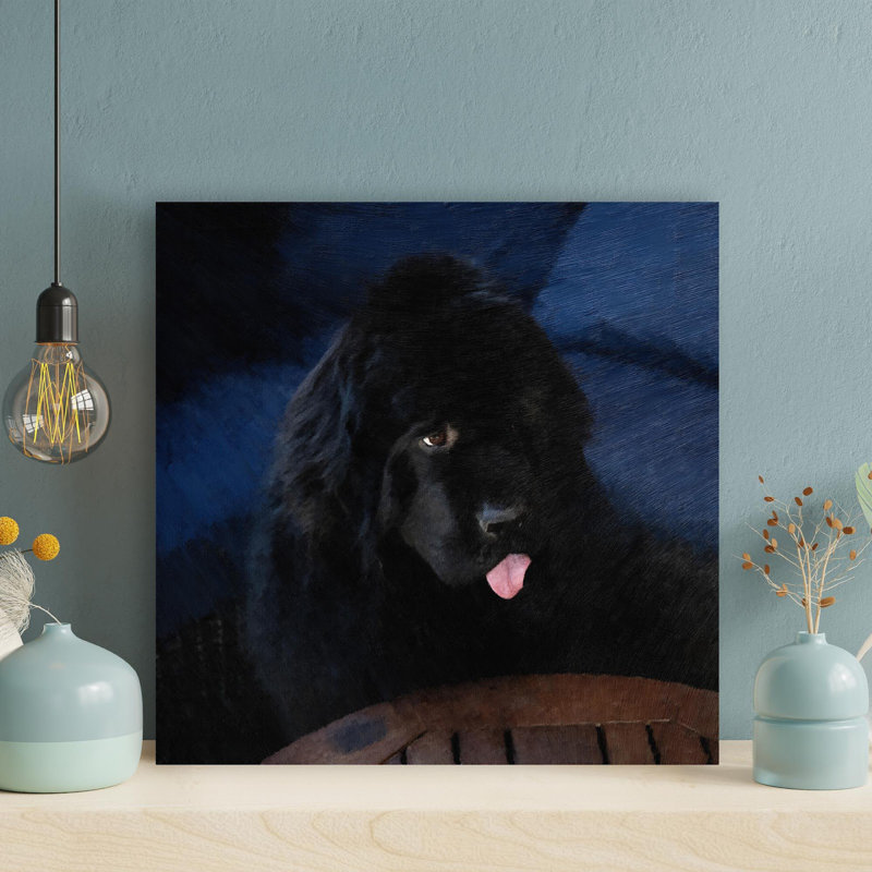 «Black St. Bernard Dog», reproduction d'art rectangulaire sur toile tendue 1 pièce, H 32 po x l 32 po