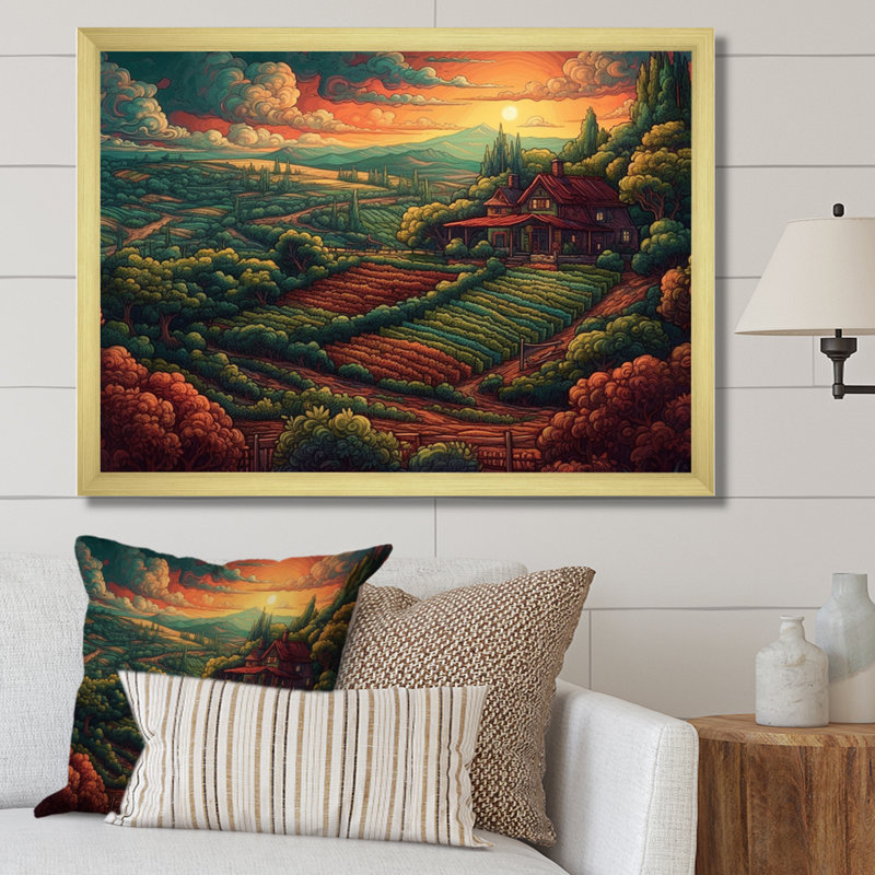 Shavano Cottage In The Valley I sur impression sur toile, Encadrement doré, H 30 po x l 40 po x P 1,5 po