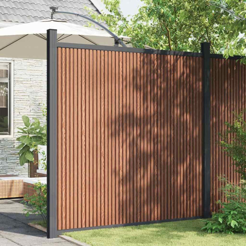 Fence Panel Set WPC, 186cm H x 173cm W, Brown