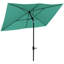 Parasol de table rectangulaire pour l'extérieur avec manivelle et bouton poussoir-428529467-428529486