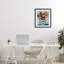 Bouquet dans un vase rayé vert, reproduction encadrée sous verre, design par Petal Prints Design-1108090627-1108090629