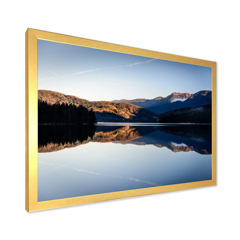 Bohinj Lake at Sunset - reproduction d'art sur toile, H 8 po x l 12 po x P 1 po, Cadre doré