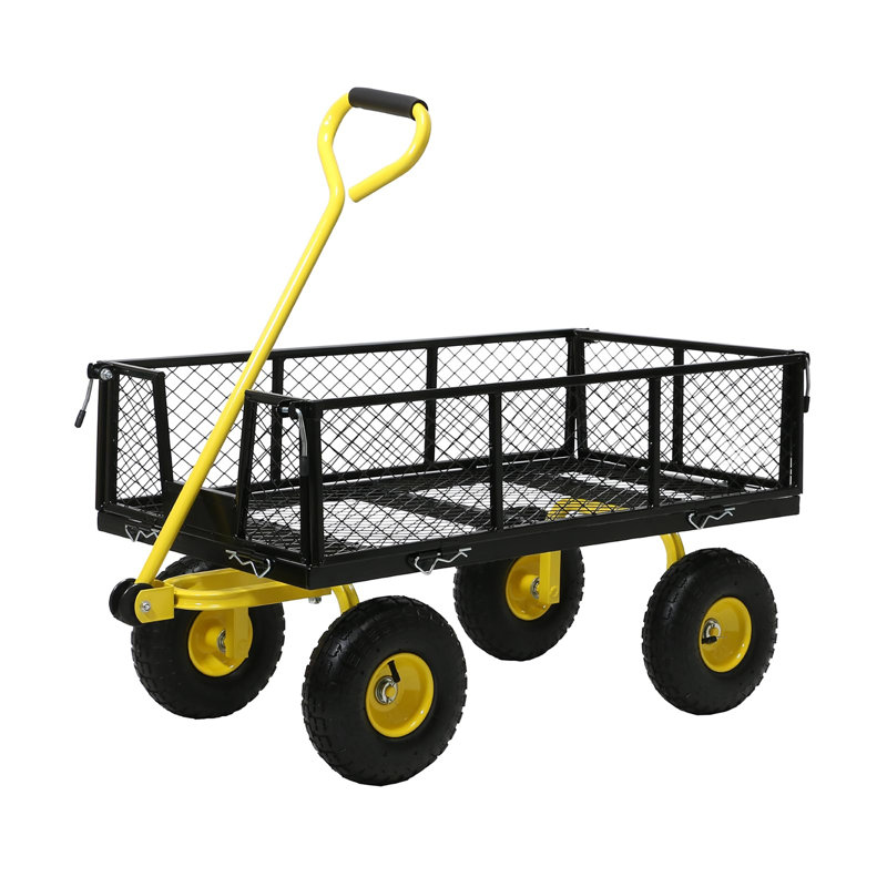 Chariots utilitaires robustes 2-en-1 capacité 900 LBS, Yellow