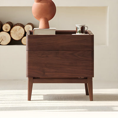 Solid Wood Nightstand North American Black Walnut Night Stand Bedroom Furniture Modern Design Durable and Stylish Home Decor
