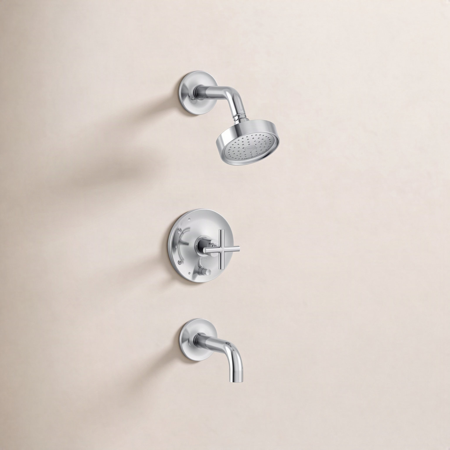 Purist Rite-Tub and Shower Faucet, Polished Chrome, Scroll Handle