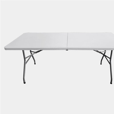 Techni Home 6 FT White Folding Table with Easy-Carry Handle