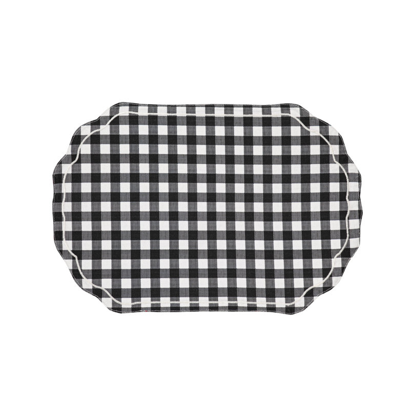 Lenia Cotton Plaid Oval Placemat