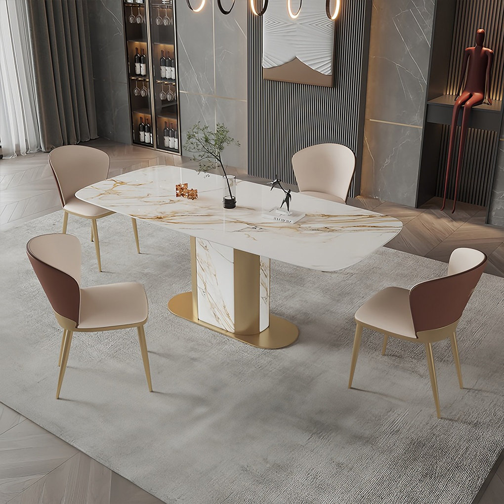 Jihagao Modern Luxury Rectangular Rock Slab Dining Table - Wayfair Canada