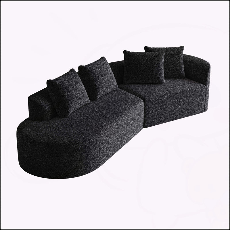 Canapé modulaire surdimensionné rembourré en chenille moderne, très profond et large avec 4 coussins décoratifs pour un confort et un style ultimes