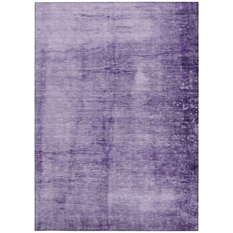 Tapis d'extérieur lavable abstrait mauve et ivoire 10 pi x 14 pi