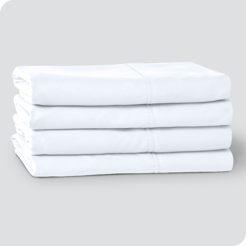White Hypoallergenic Cotton King Pillowcases Set of 4
