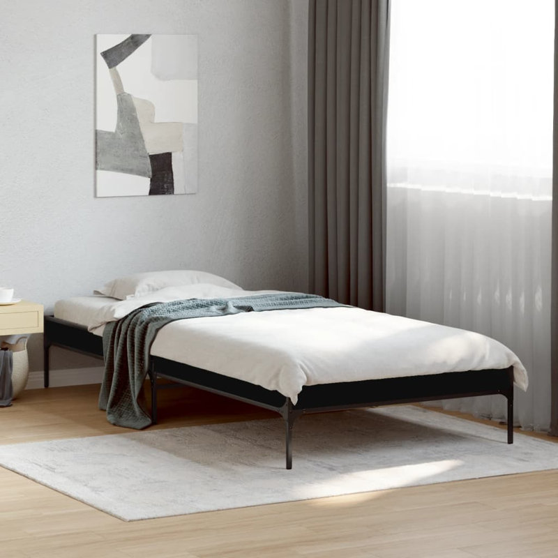 Vidaxl Bed Frame Metal, Black, 100 x 200cm