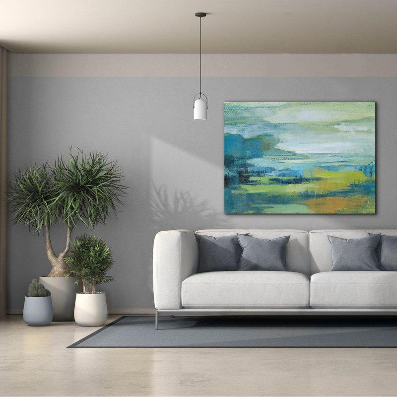 «Early Spring Lake» par Silvia Vassileva, art mural sur toile, H 40 po x l 54 po x P 1,5 po