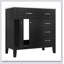 Meuble-lavabo de 36 pouces avec lavabo, armoire noire, tiroirs, structure solide et panneau de fibres à densité moyenne pour les salles de bain modernes-1941436362